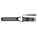 Rubber Wristwatch Strap Watchband For Suunto Ambit1/2/3 Watch (Black Silve TOU