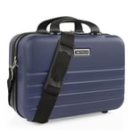 ITACA - Vanity Case Rigide. Trousse de Toilette Femme/Homme pour Voyage avec bandoulière réglable et Amovible. Trousse de Toilette à Grande capacité légère 771135, Bleu Jeans