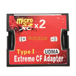 Dual Micro SD SDHC SDXC TF to CF Adapter Compact Flash Type I Card Converter