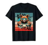 Bear boombox retro vintage sunglasses cool music paws detail T-Shirt