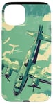 Coque pour iPhone 15 Plus Bombardier B-17G Green Pop Art Tropical B-17 Flying Fortress de la Seconde Guerre mondiale