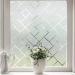 Coavas Window Privacy Film for Frosted Windows: Modern Brick Patterned, Anti UV Obscure Window Films, Self Adhesive Static Cling No Glue Removable, Opaque Frosting Window for Home Office, 60x300cm