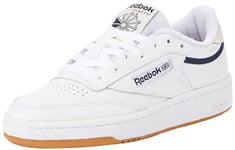 Reebok Homme Club C 85 Sneaker, FTWR Gomme en Caoutchouc Albâtre 06 Blanc, 38.5 EU