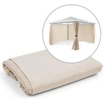 Rideaux latéraux pour pergola  - blumfeldt Pantheon Solid Sky Ambient Solar - 3m x 4m - Toile polyester - Beige