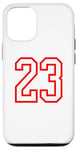 iPhone 13 Number #23 White Red Sport Varsity Number Case