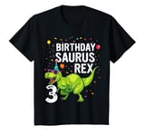 Youth 3 Year Old Boy And Girl 3rd Birthday Dinosaur T Rex T-Shirt