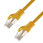 Câble réseau S/FTP PIMF Cat. Goobay Câble Patch Gigabit Ethernet LAN DSL catégorie 7 Jaune 3 m