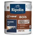 Peinture pour Bois Intérieur et Extérieur - Satin - 2,5L - Bleu Marine Ral 5003 - Ripolin