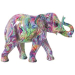 Alexandra House Living Figurine décorative Multicolore en Plastique éléphant Peinture 13 x 21 x 29 cm