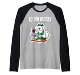 Golden Retriever White Show Barista Coffee Maker Dog Raglan Baseball Tee