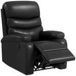 HOMCOM relaxstol, TV-stol med liggfunktion, liggstol, TV-stol med fotstöd, vilstol med belastning upp till 125 kg, konstläder, svart