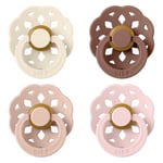 BIBS Pacifier Boheme 4 Pack Latex Size 1 Ivory Blush Woodchuck Bl