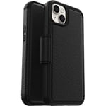 Otterbox Strada Coque pour iPhone 14 Plus, Antichoc, Anti-Chute, Cuir de qualité, 2 Porte-Cartes, supporte 3 x Plus de Chutes Que la Norme Militaire, Noir