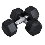 Hexagon Hantlar Set 2x8kg Svart Gummi