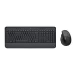 Logitech Signature K650, Clavier sans Fil Ergonomique Entier avec Repose-Poignets, BLE Bluetooth, USB + Lift Souris Ergonomique Verticale, sans Fil, Bluetooth ou récepteur USB Logi Bolt, PC - Graphite