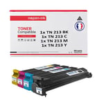 TONER TN 213 TN 213 Noir + Cyan + Magenta + Jaune x 4 Compatible pour KONICA MINOLTA-NOPAN-INK Bizhub C200, C203 Bizhub C253, C353, C353P NEC Vivid Office 2020 PITNEY BOWES CM 2522 INEO 353, 353P, 355, Plus 353, 353P, 355