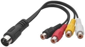 CABLE ADAPTATEUR 4 RCA FEMELLE REPEREES / DIN 5 BROCHES MALE 180°