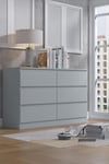 6 Drawer Matt Grey Chest Of Drawers - Stora