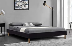 King of Dreams Gregory - Solide et Confortable Sommier Tapissier Noir + Pieds en 20 cm pour Matelas en 70x190-13 Lattes - Montage Rapide et Facile - revetement PVC Facile d'entretien