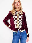 Boden Military Velvet Blazer, Cabernet