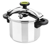 MONIX Classica | Cocotte Minute Tradionnelle 8 Litres, Acier Inoxydable 18/10, Compatible Toutes Sources de Chaleur Induction Incluse