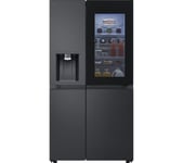 LG InstaView GSXE91EVAD American-Style Smart Fridge Freezer - Black Steel, Black