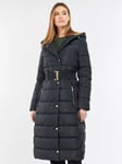 Barbour International Track Line Long Quilted Hooded Coat