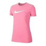 Nike W NK Dry Tee Dfc Crew T-Shirt Femme Magic Flamingo/HTR/(White) FR: XS (Taille Fabricant: XS)