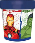 Tataway in viaggio si cresce Marvel Avengers Iron Man Hulk Captain America Captain Marvel Verre Bleu pour enfants 260 ml avec base antidérapante