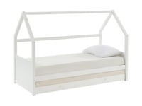 Lit gigogne cabane 2 x 90 x 190 cm - Pin - Blanc - HURRA