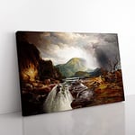 Big Box Art The Wilds of Lake Superior by Thomas Moran Canvas Wall Art Print Ready to Hang Picture, 76 x 50 cm (30 x 20 Inch), Grey, Grey, Red