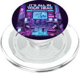 It's All In Your Head Cyberpunk Japanese Vaporwave Aesthetic PopSockets PopGrip for MagSafe