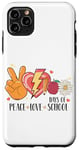 Coque pour iPhone 11 Pro Max Icônes amusantes Peace Love Days Of School