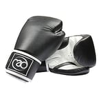 Boxing-Mad Leather Pro Sparring Gloves - Black/White, 14 Oz