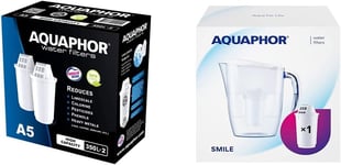 AQUAPHOR A5 Replacement Water Filter Cartridges, Fits All A5 Filter Jugs, 2 Pack