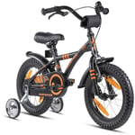 PROMETHEUS BICYCLES ® Barnesykkel 14 tommer Svart Matt & Oransje