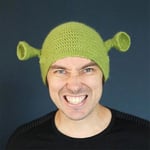 Monster Shrek Vinterstickad Beaniehatt Nyhet Ull Rolig Mössa Jul