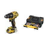 DEWALT - Perceuse Visseuse Compact Brushless XR 18V Li-Ion 2 Ah - DCD708D2T-QW & Coffret de 100 Accessoires compatible T-Stak DEWALT DT71569-QZ