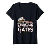 Womens Proud to Be a Barbarian at the Gates Roman Empire V-Neck T-Shirt