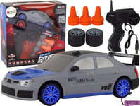 Leantoys Fjernstyrt Sportsbil R/C 1:24 Grå Utskiftbare Hjul