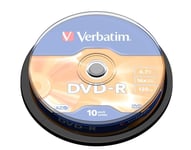 Verbatim – DVD-R, 16x, 4.7 GB/120 min, 10-pack spindel, AZO (43523)