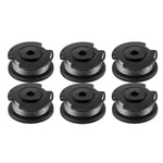 6-pack F016800569 Trimmertråd och spole för Bosch EasyGrassCut 23, 26, 18, 18-230, 18-260, 18-26 Ersättning (FMY) Black