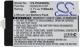 Kompatibelt med Philips Xenium 9A9A, 3.7V, 1100 mAh