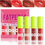 Leogony 4PCS Fat Oil Lip Gloss Set, Tinted Lipgloss, Clear Lip Oil for Girls Wom