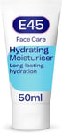 E45 Face Moisturiser 50ml - Hydrating Cream for Dry, Sensitive Skin, Non-Greasy