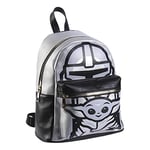 CERDÁ LIFE'S LITTLE MOMENTS Casual Polipiel de Grogu de The Mandalorian-Licencia Oficial Disney para Mujer, Gris, Pequeña-Mochila Mini Perfecta para Llevar Todas Tus Cosas ordenadas