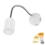 Lampe de lecture WAIKA avec col de cygne et interrupteur blanc mat + ampoule LED