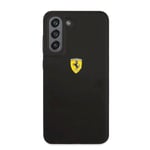 Ferrari Liquid Silicone Metal Logo Case suojakuori Samsung Galaxy S21 FE 5G Black