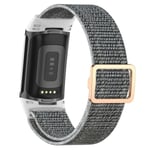 Fitbit Charge 6 / 5 Armband Justerbart Nylon Grå