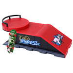 Trottifun Rampe de Skate avec Finger Skate-031449-28 cm-Plastique-Rouge-À Partir de 3 Ans, 031449